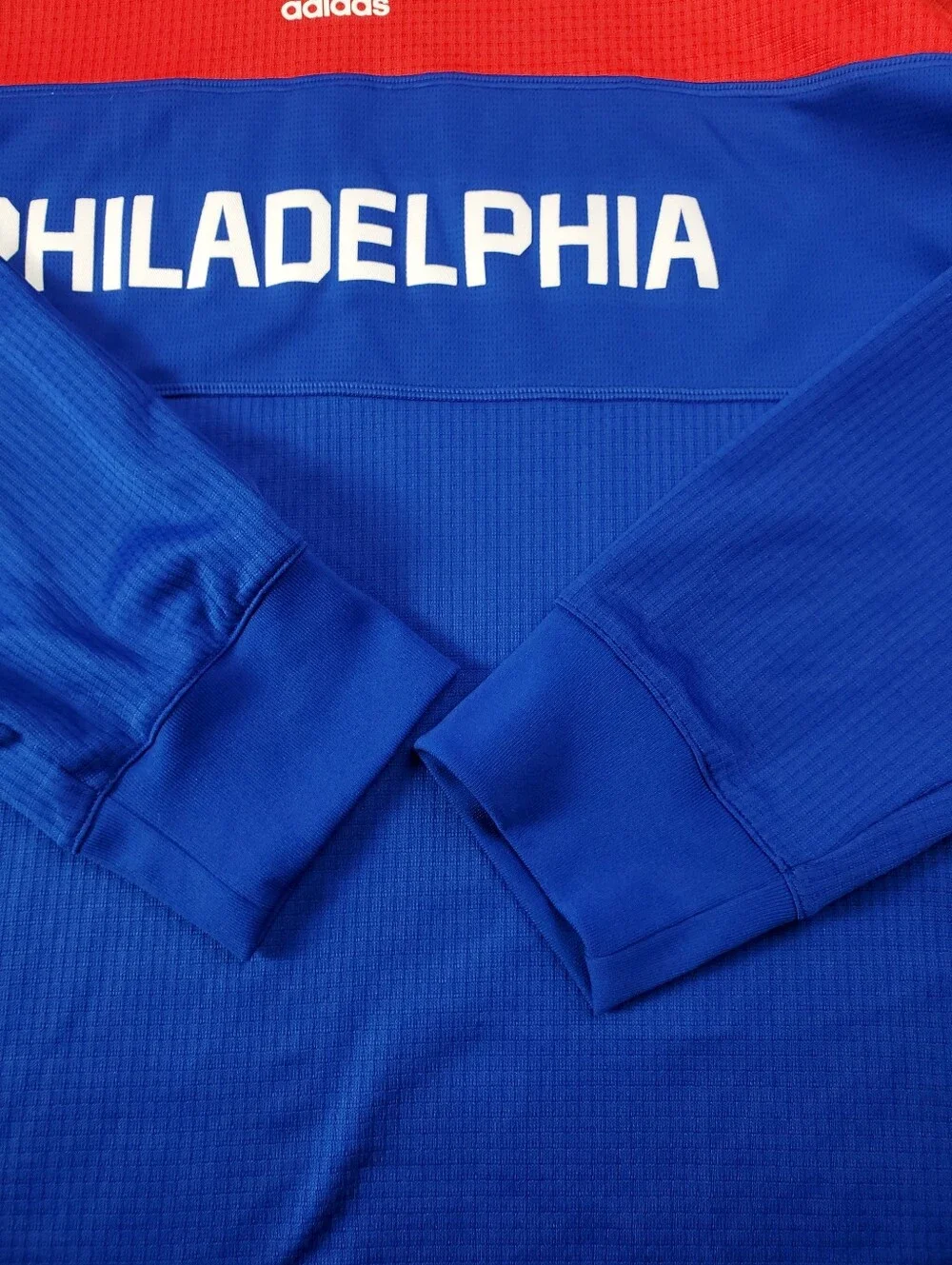 Philadelphia 76ers Adidas Authentic On Court Hoodie 2XL Warm Up Pullover NBA